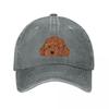 Vintage Poodle Baseball Cap  New Vintage Washed Cotton Baseball Cap Parent Kids Sun Hats