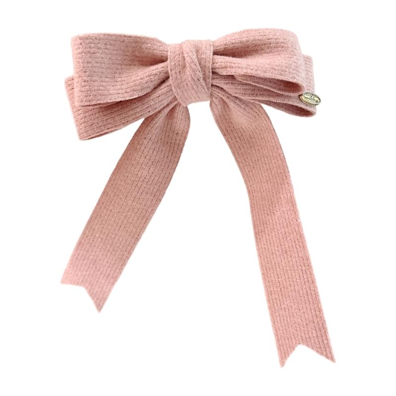 Изящные Банты для Волос Заколка Клипса Тренд 2000-х Боковая Заколка Модная Элегантная Милый Бантик Фото Реквизит розовый