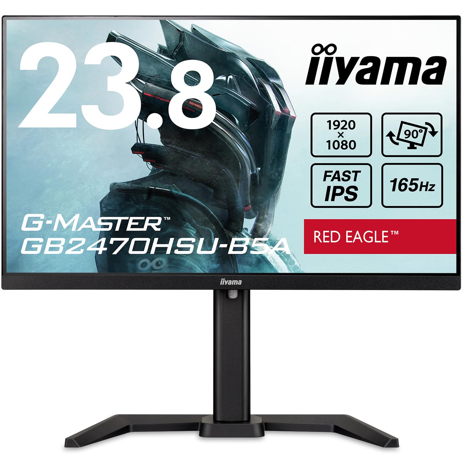

Mouse Computer G-MASTER Gaming Monitor Display 23.8 inch 165Hz 0.8ms IPS Full HD Height Adjustment Vertical Rotation HDMI Displayport USB Hub All