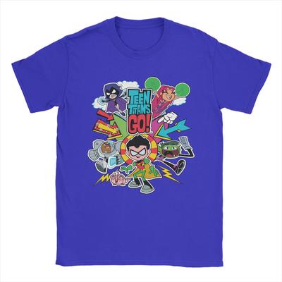 Maglietta Grafica Casual Teen Titans Go Team Arrow da Uomo Cotone Manica Corta Girocollo Top Estivi