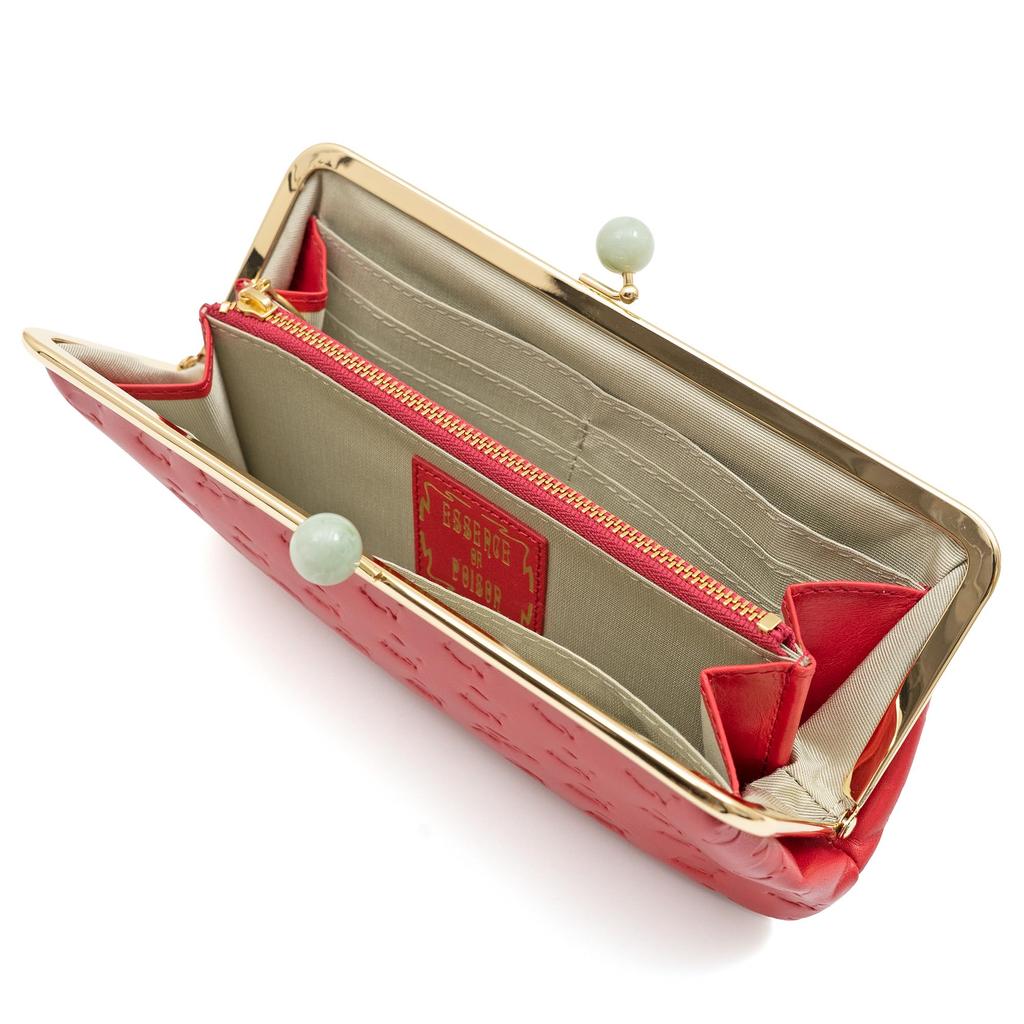 Essence of Poison OSANPO Series Long Wallet with Clasp Cowhide Women's Closure, Leather, DES-3504 (Pink)