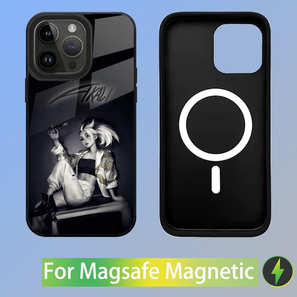 LOL-L A-Akali kda Game Phone Case For iPhone 15,14,13,12,11,Plus,Pro,Max Mini Magsafe Magnetic Wireless Charging