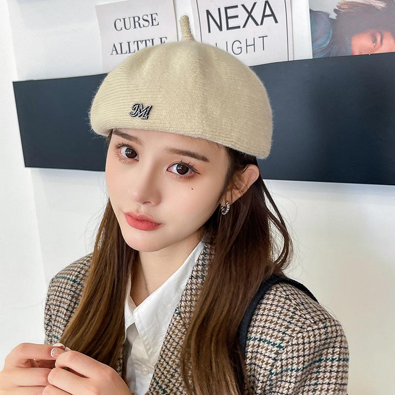 Hat women's autumn and winter fashion M standard beret fashion hat wool ins style versatile style college style hat