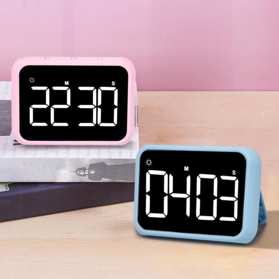 Timer Da Cucina Digitale OQIMAX Con Ampio Display LED 3,5'' – Conto Alla S Rotazione E Cronometro – Magnetico E Regolabile (Volume E Luminosità) – 3 Batterie Incluse