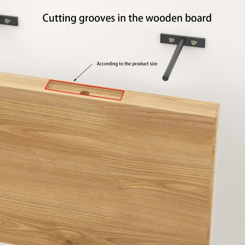 2Pcs Heavy Duty Shelf Brackets Adjustable Floating Shelf Bracket Easy Installation Metal Brackets Wall Shelf Support