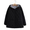 Parka Taglie Forti Autunno Inverno Abbigliamento Donna Vestibilità Larga Giacca Imbottita Moda con Cappuccio Argyle Spaccato Sottile Cappotto di Cotone