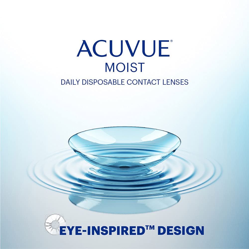 Acuvue 1-Day Moist, Daily Disposable Contact Lenses, Pack of 10 Lenses, From Johnson & Johnson