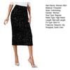 Women Skirt High Waist Solid Color Sequin Decoration Slimming Leg Shape Midi Skirt Work Party Daily Wear