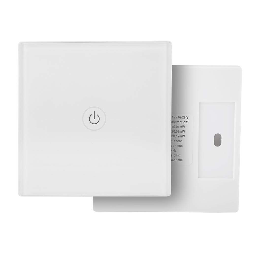 1 Way Wireless Remote Touch Light Wall Switch Panel with Receiver for Smart Home 100 240V (White)