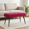 Bench with Button Tufting Wine Red 80 x 40 x 46 cm Velvet
