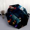 1 Stück Jujutsu Kaisen Charaktere Automatisches Öffnungsregenschirm mit Tragbarem Dreifach-Design, 8-Rippen-Eisenrahmen - Perfektes Geschenk für Fans, Reisende, Tägliche Nutzung