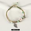 Retro ceramic flower woven bracelet niche literary hand rope small fresh bell bracelet female