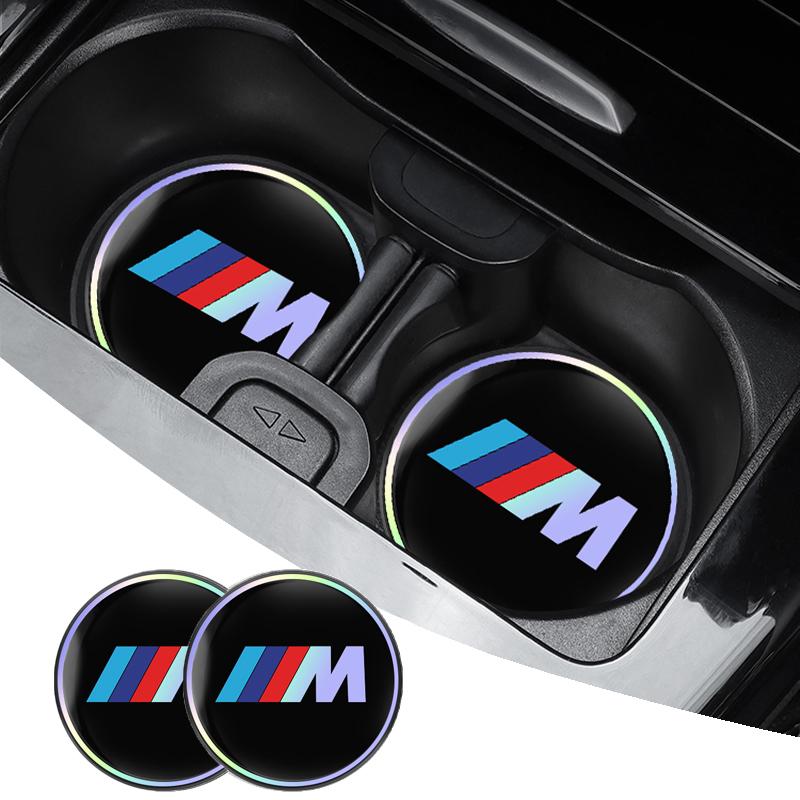 2Pcs Car Water Cup Mat Auto Storage Pad Accessories For BMW Performance F30 F40 F10 E92 E91 M E90 F20 E46 E60 E70 E39 E36 E87 X7 BN7