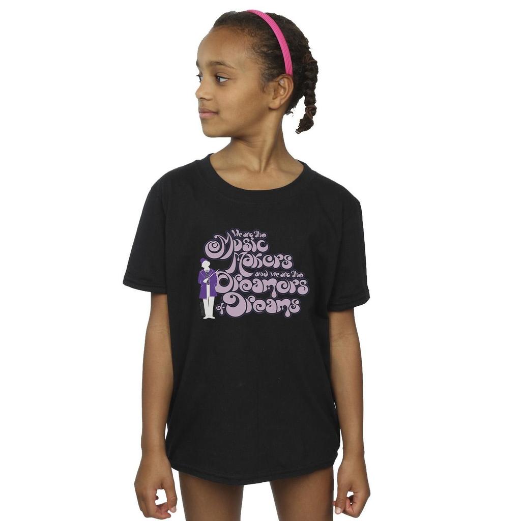 Willy Wonka Girls Dreamers Text Cotton T-Shirt
