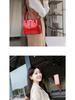 Women's Large Capacity Bright Leather Handbag - 2025 Autumn/Winter Stone Pattern Shoulder Bag