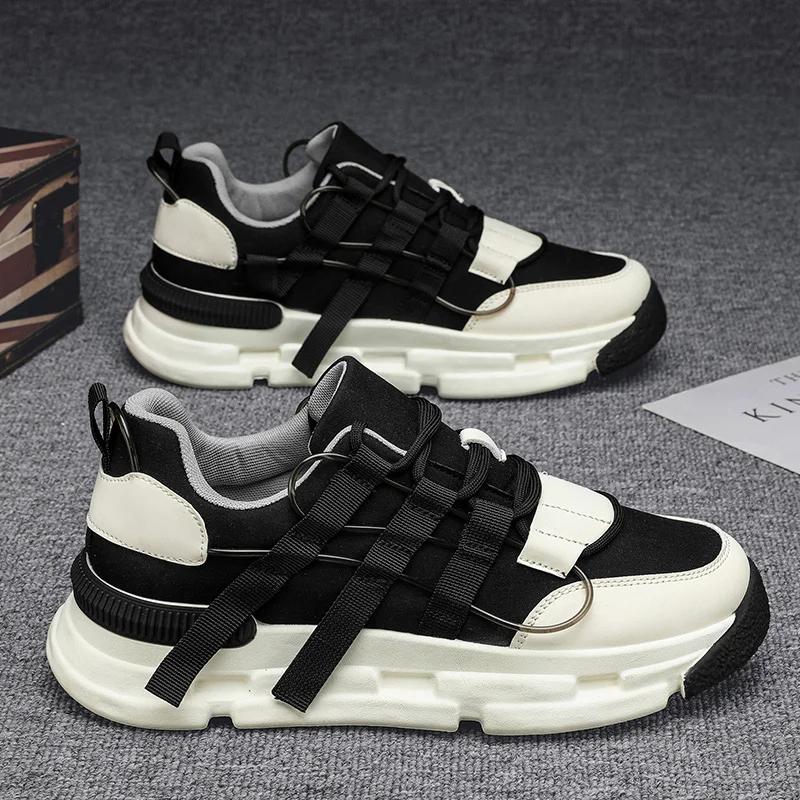 

Модные мужские роскошные массивные кроссовки модные повседневные из натуральной коровьей кожи дышащие дизайнерские туфли на плоской платформе для скейтбординга с увеличенным ростом 44