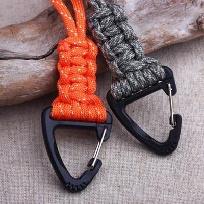 Triangle Buckle Paracord Keychain Anti-lost High Strength Braided Woven Keychain Wear-resistant Multifunctional