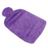Hot Water Bottle with Plush Cover Men Women 2L PVC Soft Hot Water Bag for Neck Shoulder Soreness Purple
