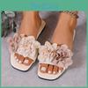 Shoes Ladies 2025 Open Summer Toe Womens Slippers Fashion Flower Dress Slippers Women Square Heel Shoes For Woman