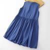 Women's Casual Japanese Blue Sleeveless Lantern Dress