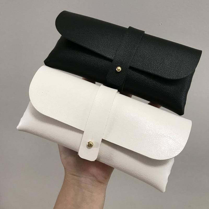 Estuche para gafas de cuero PU, bolsa suave para gafas, caja para gafas de sol portátil, accesorios, estuche para gafas, caja para gafas de sol