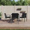 Vidaxl 5-Cz. Gartenmöbel-Set mit Kissen, Polyrattan und Stahl