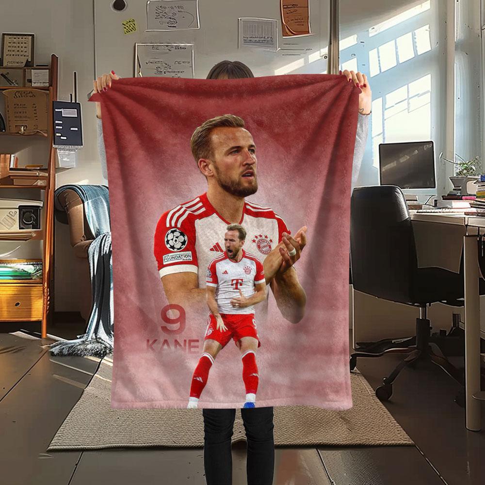 Kane9 Printed Flannel Blanket, soft throw for bedroom sofa, washable,soccer fan merchandise, great gift.