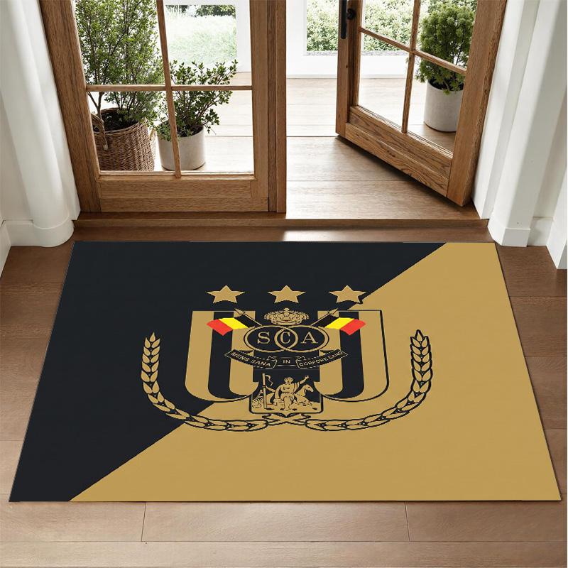 Anderlecht FC Design Crystal Velvet Rug Soft Decorative Mat for Bedroom Entrance