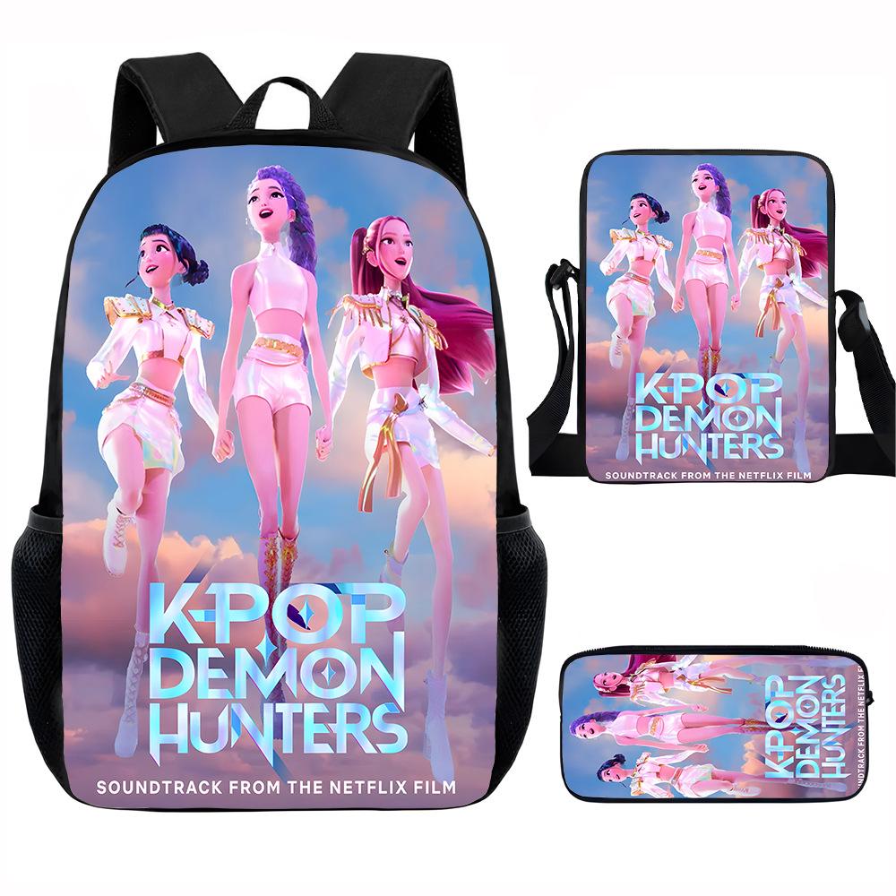 

K-POP Охотники на демонов Набор студенческого рюкзака - 3 предмета 15-inch backpack + shoulder bag + pencil bag