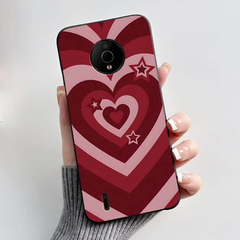 For Nokia C200 C100 Case Cute Love Rabbit Funny Cartoon Black Soft Silicone Protective Cover For NokiaC200 NokiaC100 Phone Case
