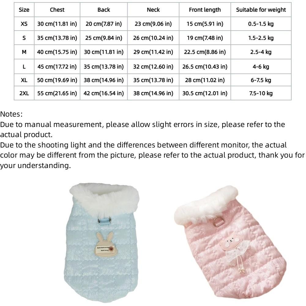 Button Style Sweet Bear Pet Vest Quilted Cotton Pet Sweater Dog Thermal Jacket Daily Wear