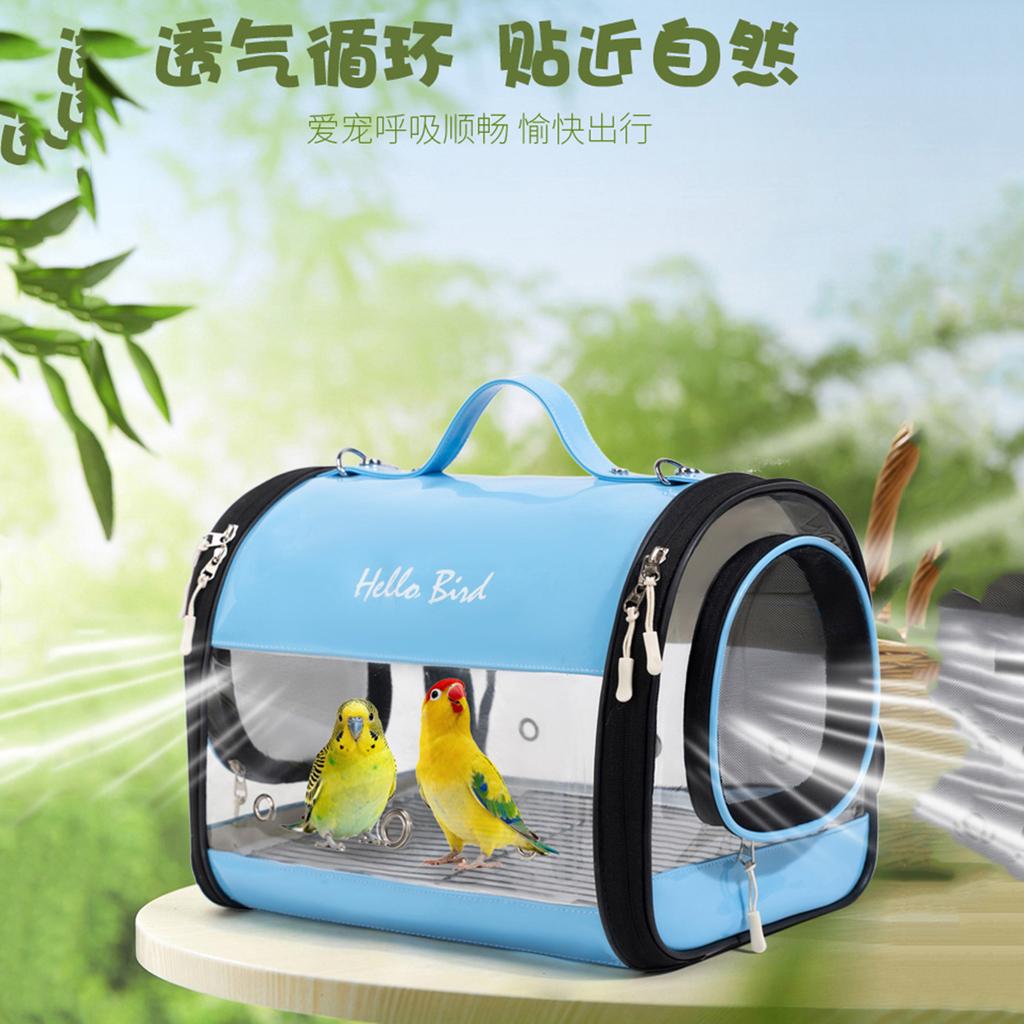 Transparent Bird Carrier Bag for Sun Conure Cockatiel Parakeet Portable Crossbody Shoulder Handbag for Small Pets