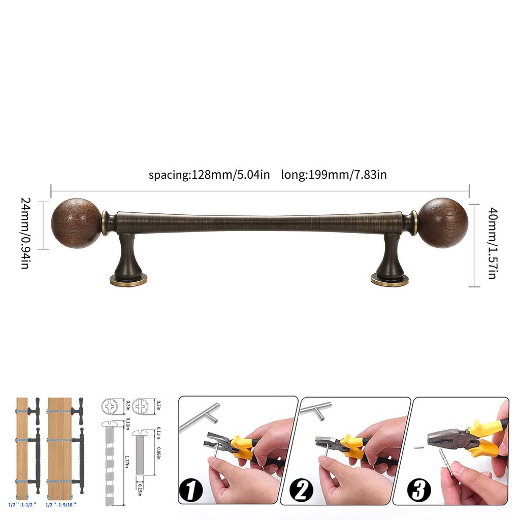 Wardrobe Door Handle Kitchen Door Knobs for Cabinets Knobs Wood Cabinet Knobs Nature Style Wooden Cabinet Handle