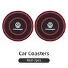 Car-Mounted Silicone Material Double-Ring Water Cup Coaster Anti-slip For VW Passat Golf Tiguan Polo Scirocco Touareg TouranOJ2