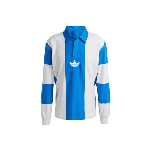 adidas Originals Hack Rugby Long Sleeve Polo Shirt Men s Blue M разноцветный