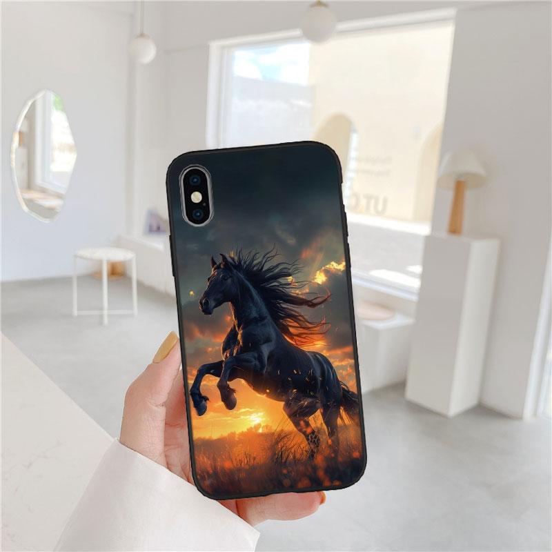 LO43 Fine Horse Soft Shell Phone Case for OPPO A3 Pro A72 A74 A76 A77 A77S A78 A79 A94 A95 A18 A40M A58
