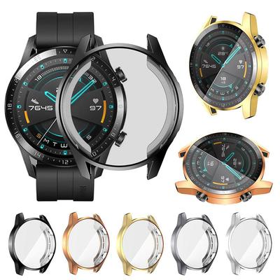 Pokovování TPU ochranné pouzdro pro Huawei Watch GT2 42mm 46mm Full Coverage Screen Protector Shell Bumper Cover
