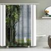 Spooky Forest Shower Curtain Gothic Halloween Decor Nature Landscape Bathroom Curtains Vintage Eerie Witchy Home Decor