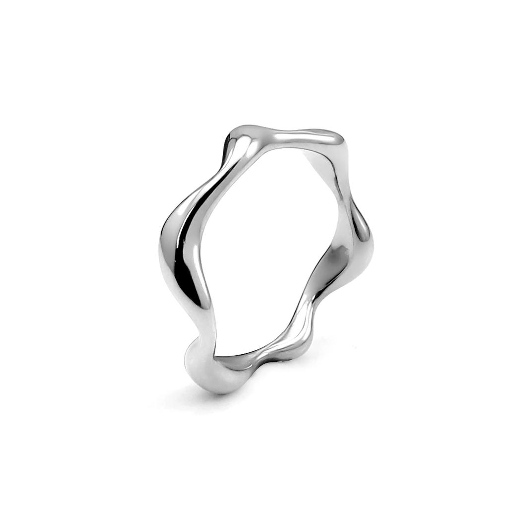 Hot Selling Fashion Design Waterproof 18k Gold Plated Stainless Steel Wave Rings for Women Jewelry