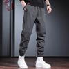 Autumn and Winter Large Size Tied Feet Contrasting Colors Men's Casual Pants Casual Loose High-end Gray Tooling Pants Men