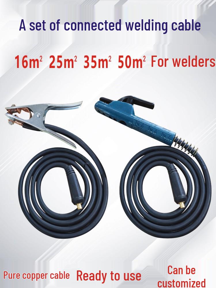 Copper Welding Cable Set 16/25/35/50 SQ with Ground Clamp