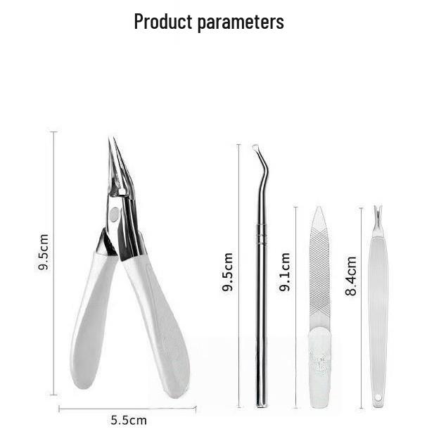 Ultra-Thin Ingrown Toenail Clipper Set: Precision Pointed Tip for Thick Nails and Pedicure Care.