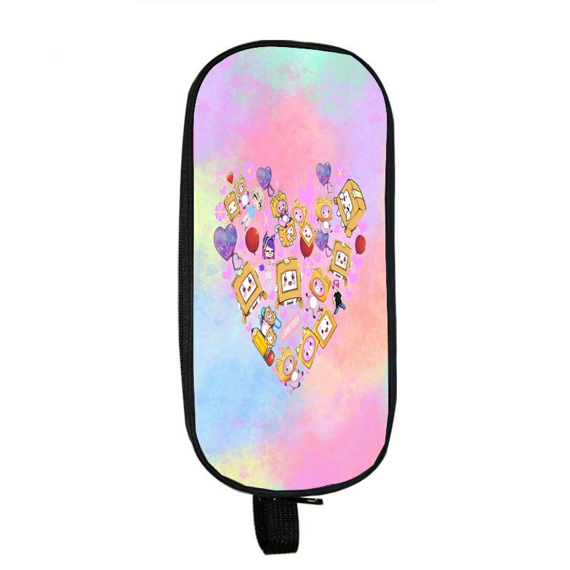 Lankybox Boxy And Foxy Robot Pencil Case Big Storage Box Portable Girls Pen Bag Double Layer School Pouch Kawaii Stationery Case