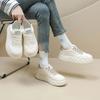 Women's White Walking Casual Sneakers Comfortable Female Students Elevator Comprehensive Sports Leather Shoes Breathable
