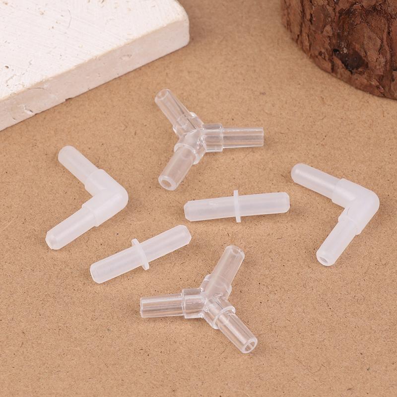 10Pcs Aquarium Airline Tubing Connectors Plastic Valve Joints Fish Tank Transparent Air Tube Adapters For 4Cm Id Air Line Hose