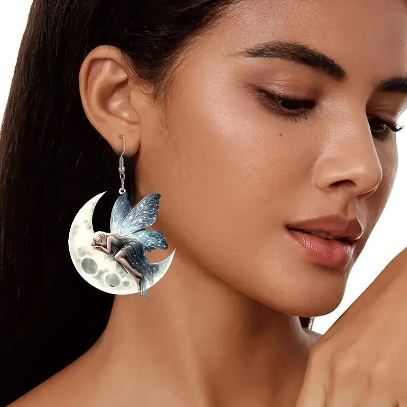 Festive Santa Claus & Easter Bunny Acrylic Earrings - Cute, Cartoon Dangle Design