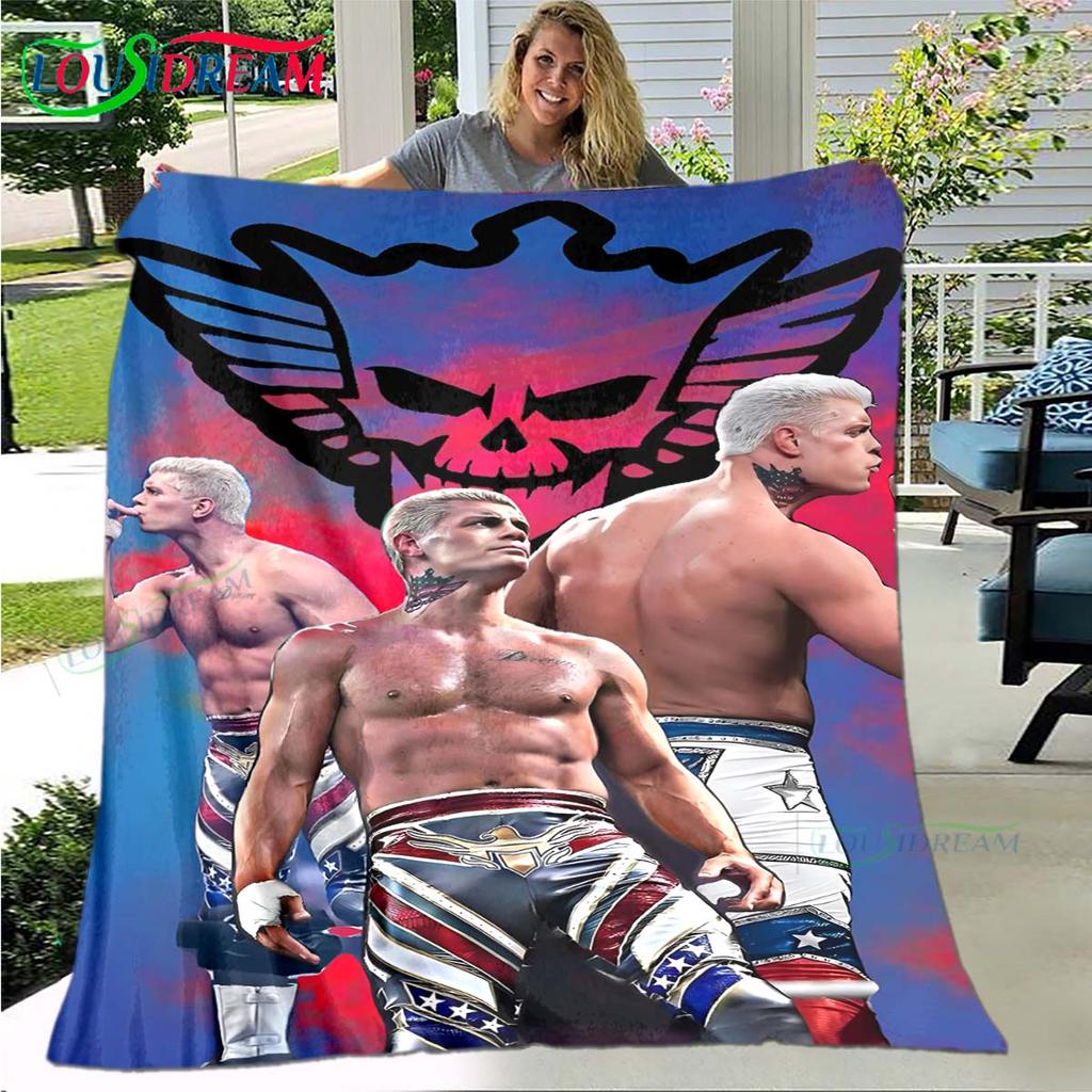 Fashion Wrestling Sport W-Wwe Print Blanket Flannel Thin Blanket Portable Home Travel Office Lunch Break Blanket Bath Towel Gift