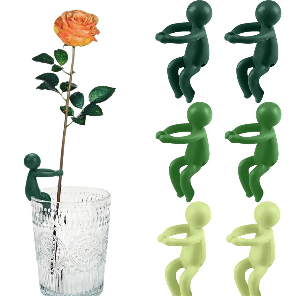 Plant Support Holder Figurine for Potted Plants Garden Decoration Pot Edge Clamp Plant Stabilizer for Indoor Outdoor Use