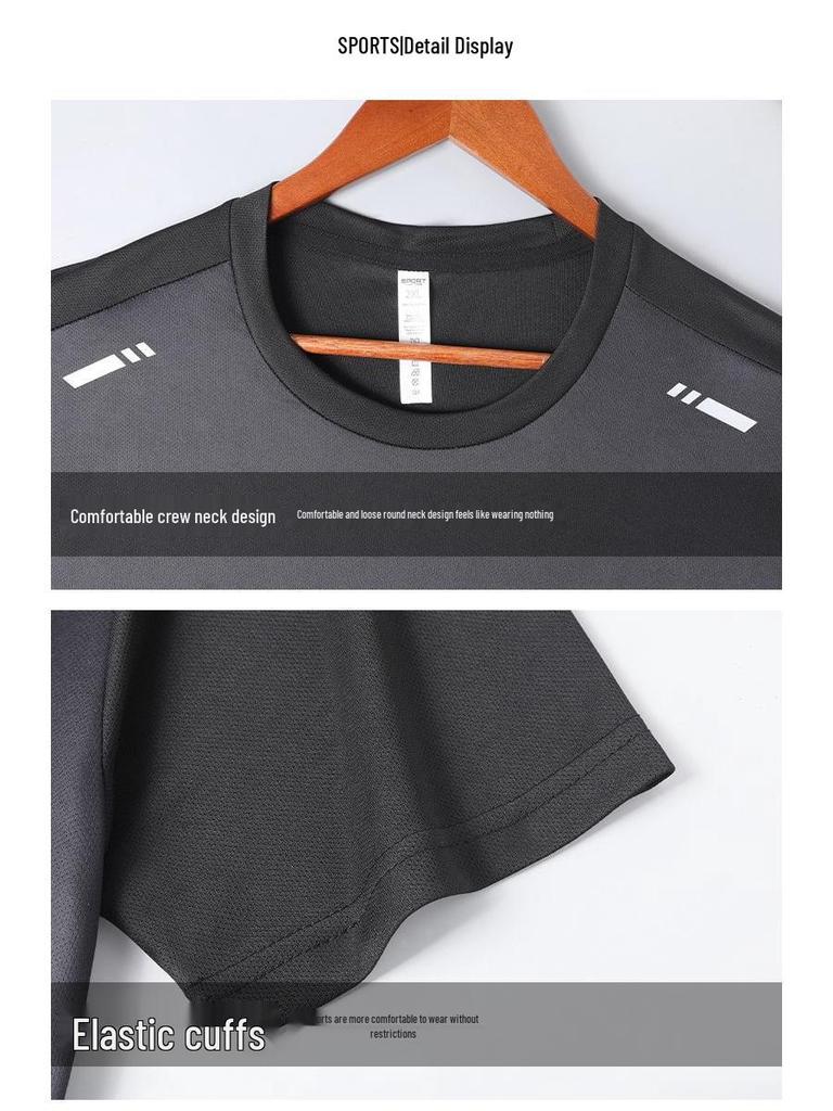 Ice Silk Quick-Dry Sports Suit: Unisex Short-Sleeve & Shorts for Summer Fitness & Outdoor Running