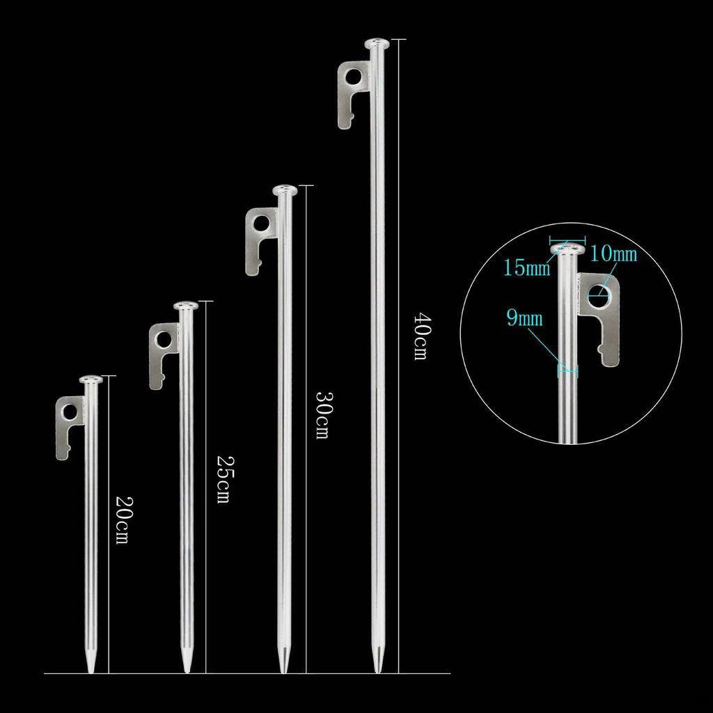 Garden Pegs for Tents with Hole Anchor Lightweight Metal Ground Stakes Camping, Hiking, Outdoor